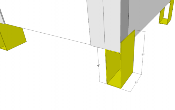 The UniStand Corner Legs Diagram 3